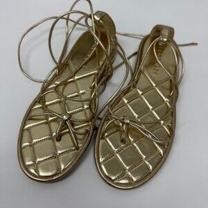 Aerosoles Gold Wrap up Flats -- Gold, Size 8.5